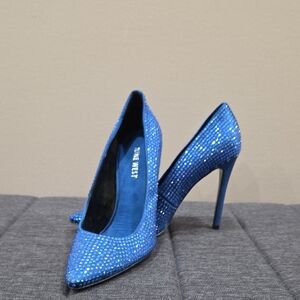 Nine West Sparkling Blue Heels